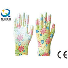 Садовые перчатки, печать Polyestershell Прозрачный нитриловый лак с гладкой отделкой, защитные перчатки (N6050)